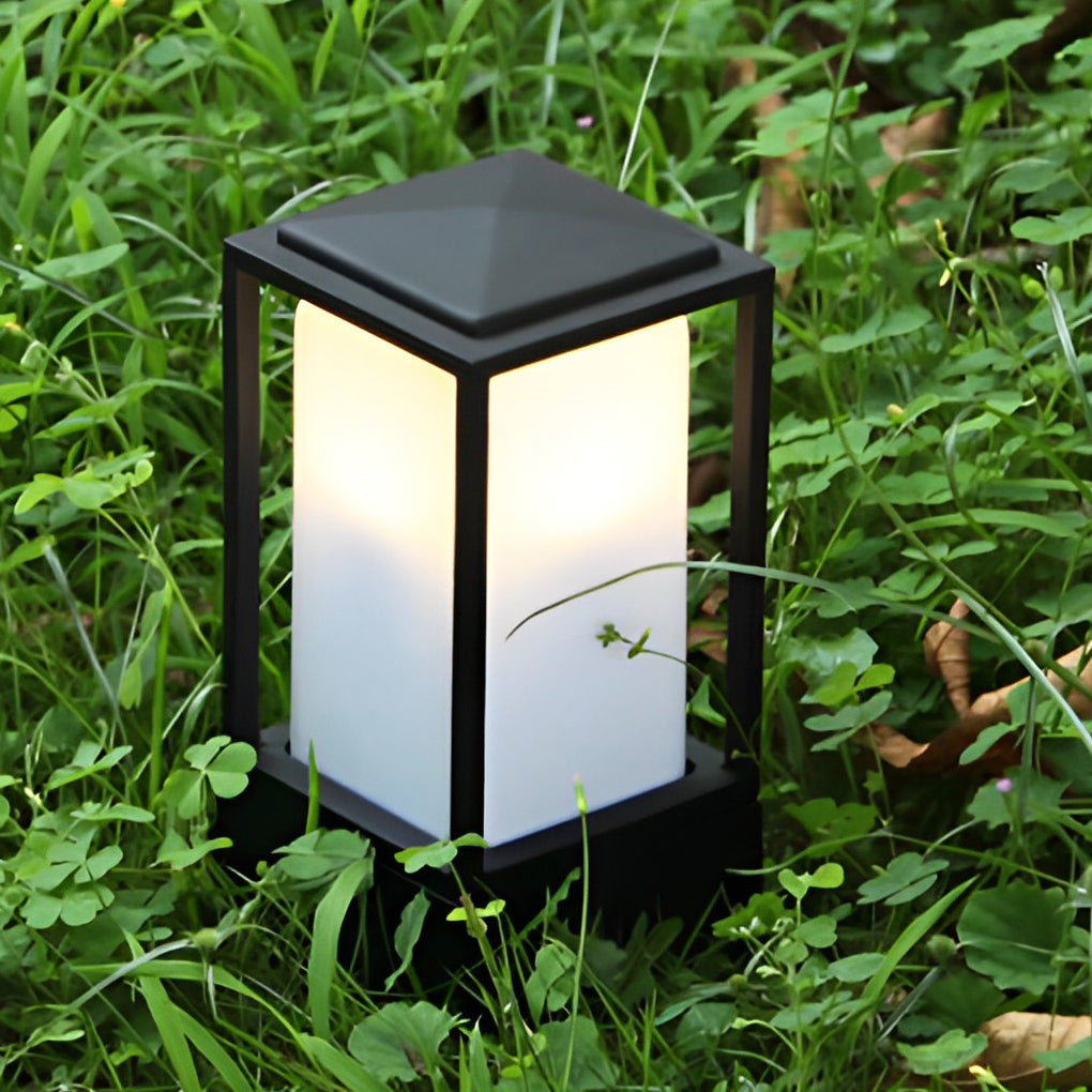 Modern Cubic Aluminum Lawn Lantern - Waterproof LED Landscape Light