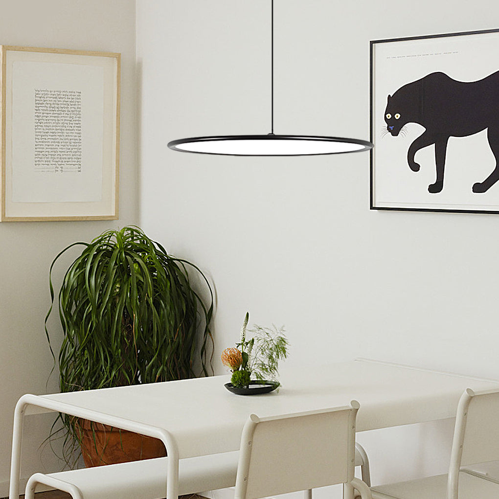 Modern Circle Linear Metal Pendant Light with Integrated LED