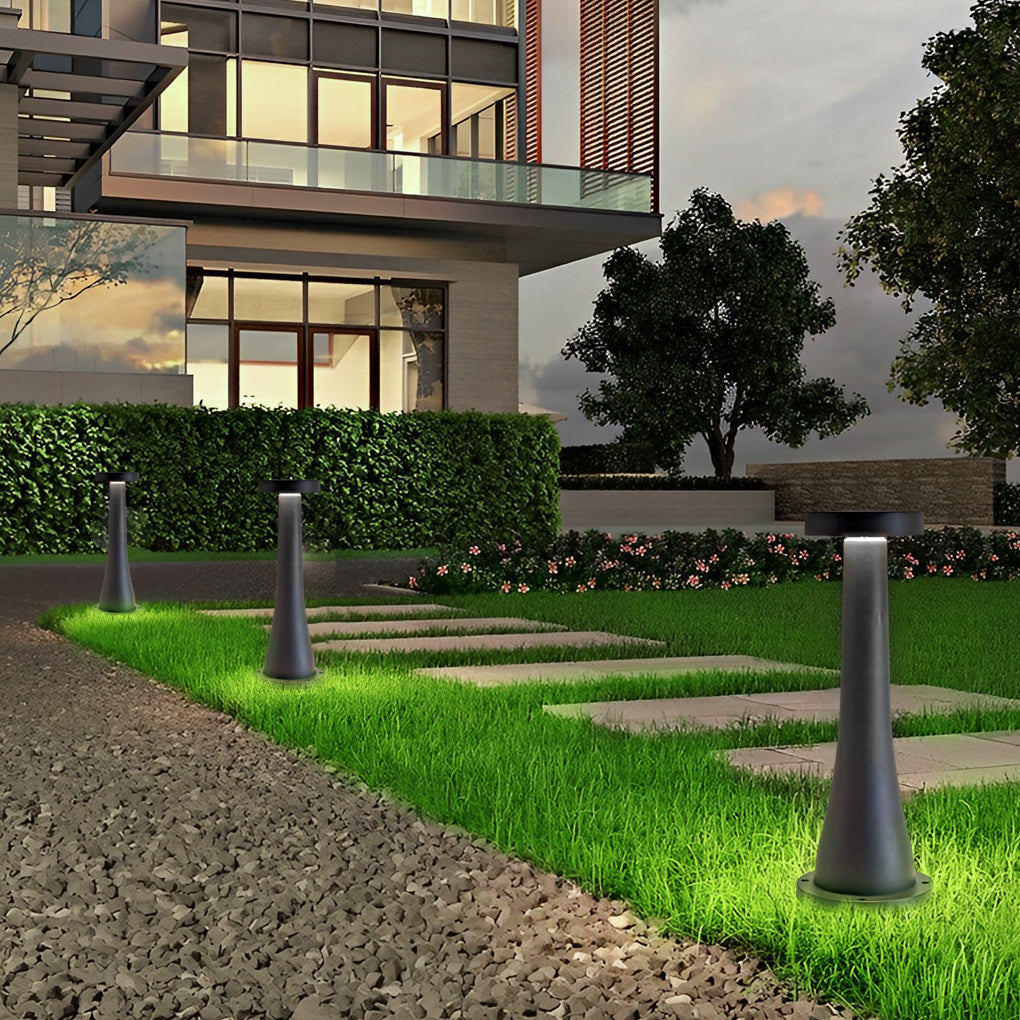 Black Aluminum Mushroom Outdoor Pathway Lights - Waterproof LED