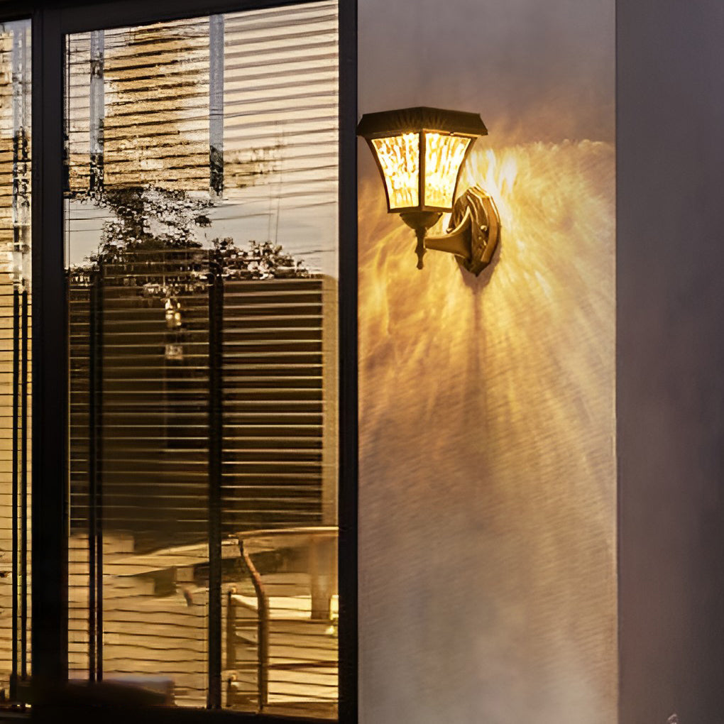 Solar LED Outdoor Wall Sconce with Touch Switch – Waterproof