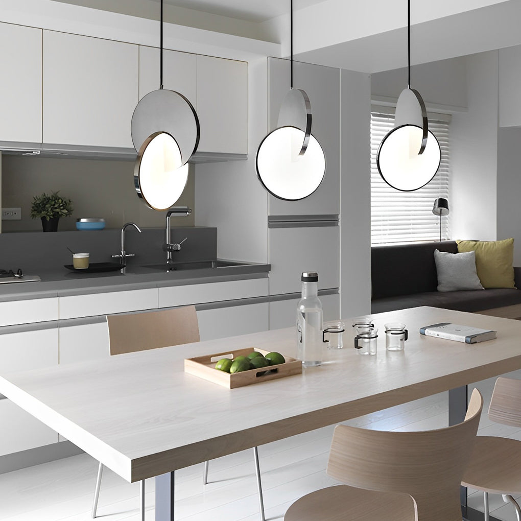 Modern Round Stainless Steel LED Acrylic Pendant Light