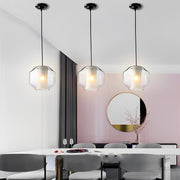 Double Glass Pendant Light Modern Marble Effect Chandelier