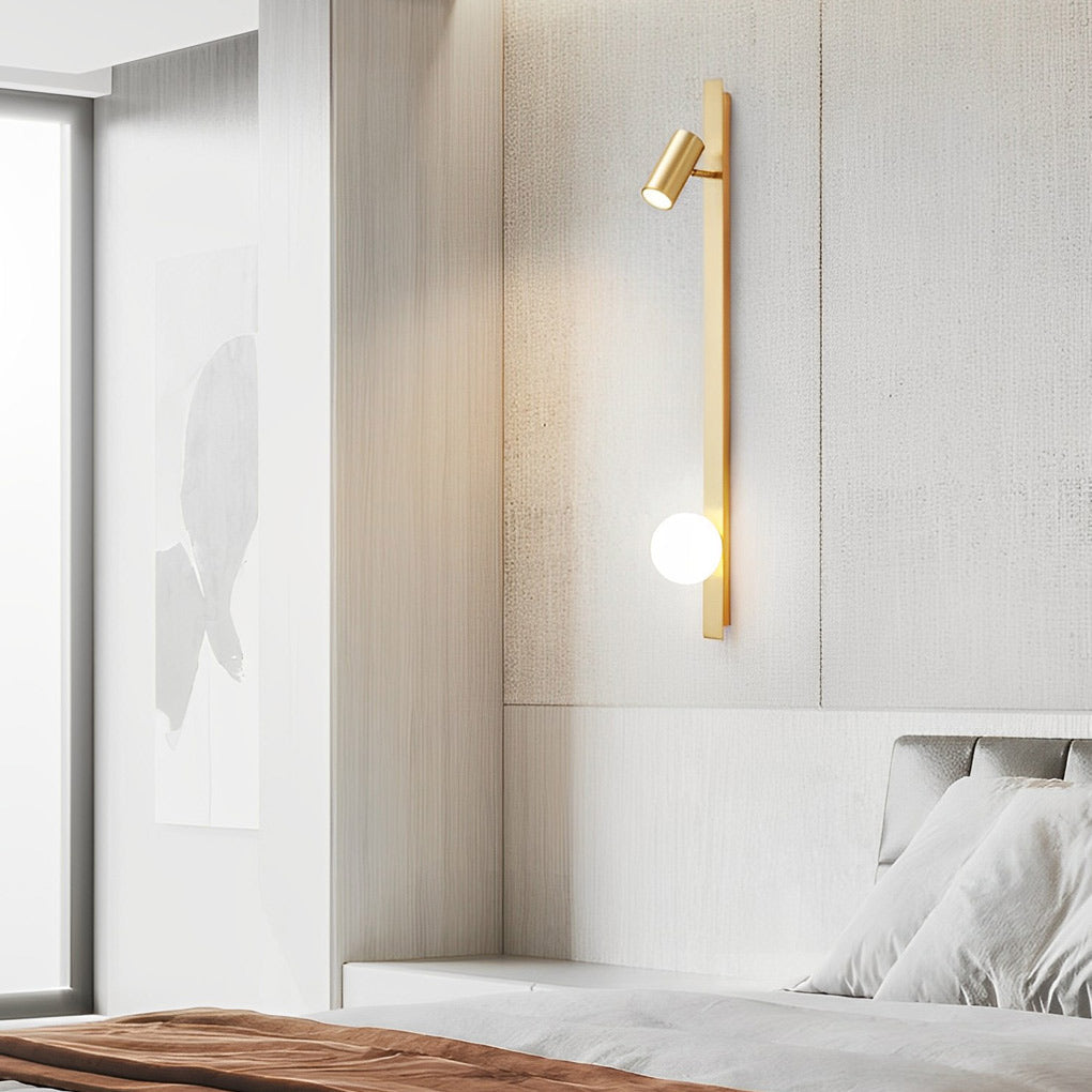 Modern Black Gold LED Wall Sconce with Adjustable Spotlight