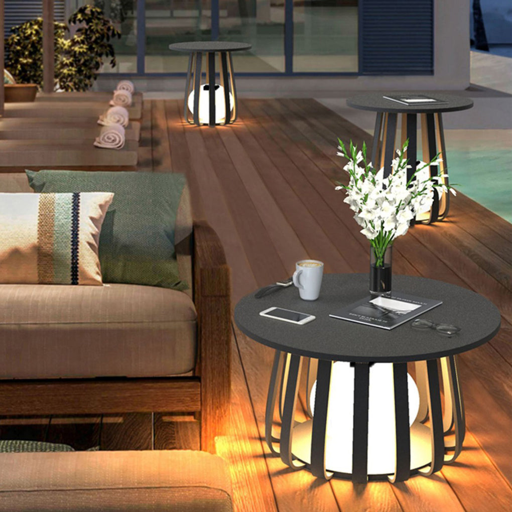 Solar Powered Outdoor Lantern with Table Top - Waterproof IP65 Iron