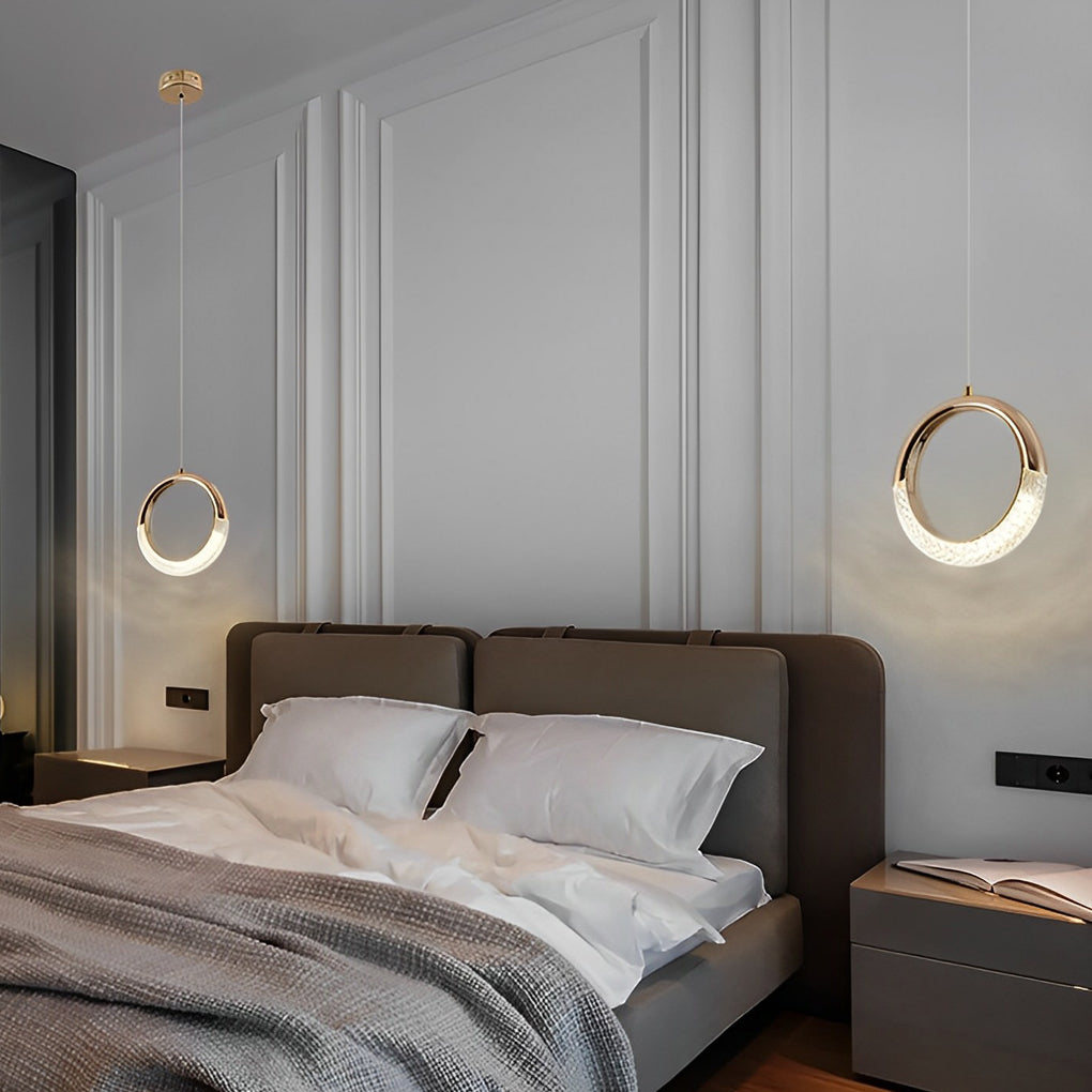 Modern Nordic Ring Pendant Light with LED – Gold Electroplated