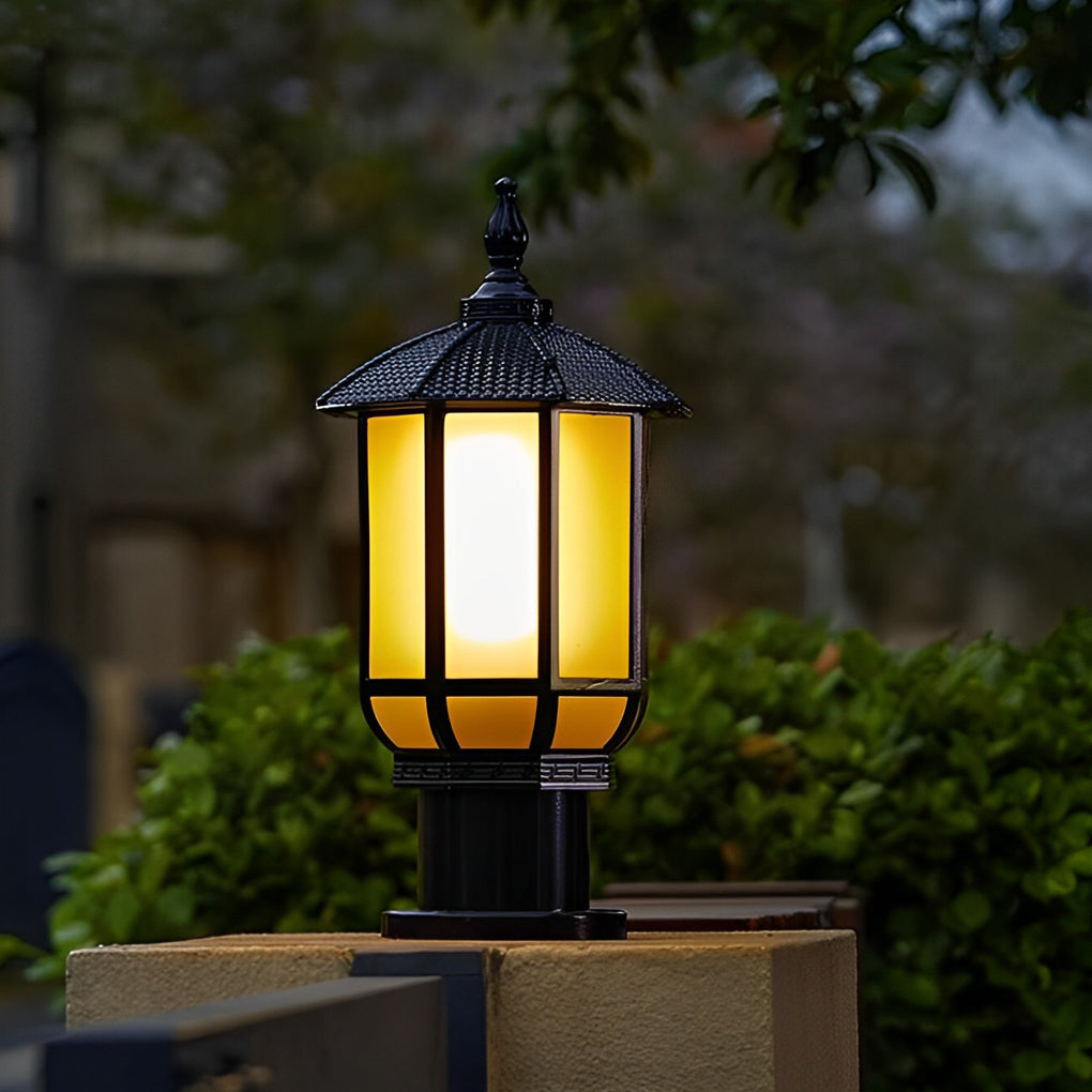 Retro LED Outdoor Post Light - Aluminum & Glass - IP55 Waterproof