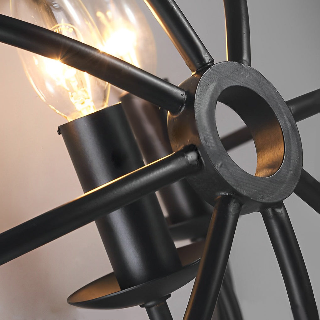 Hemispherical Iron Wall Sconce Black Retro Industrial Light Fixture