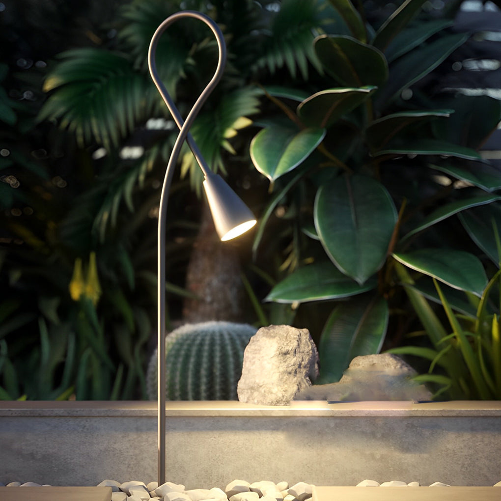 Modern Arched Gooseneck Pathway Lights - Waterproof LED Outdoor
