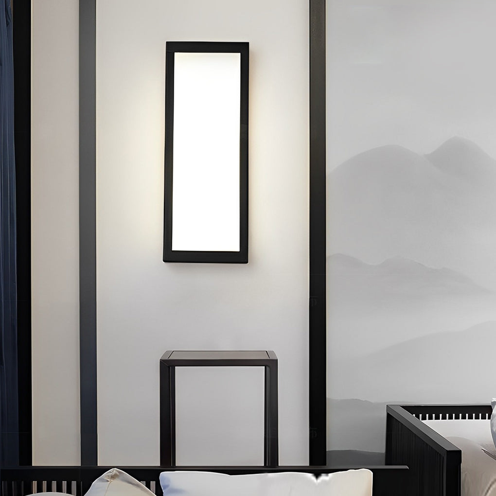 Modern Rectangular LED Outdoor Wall Lamp - Matte Black