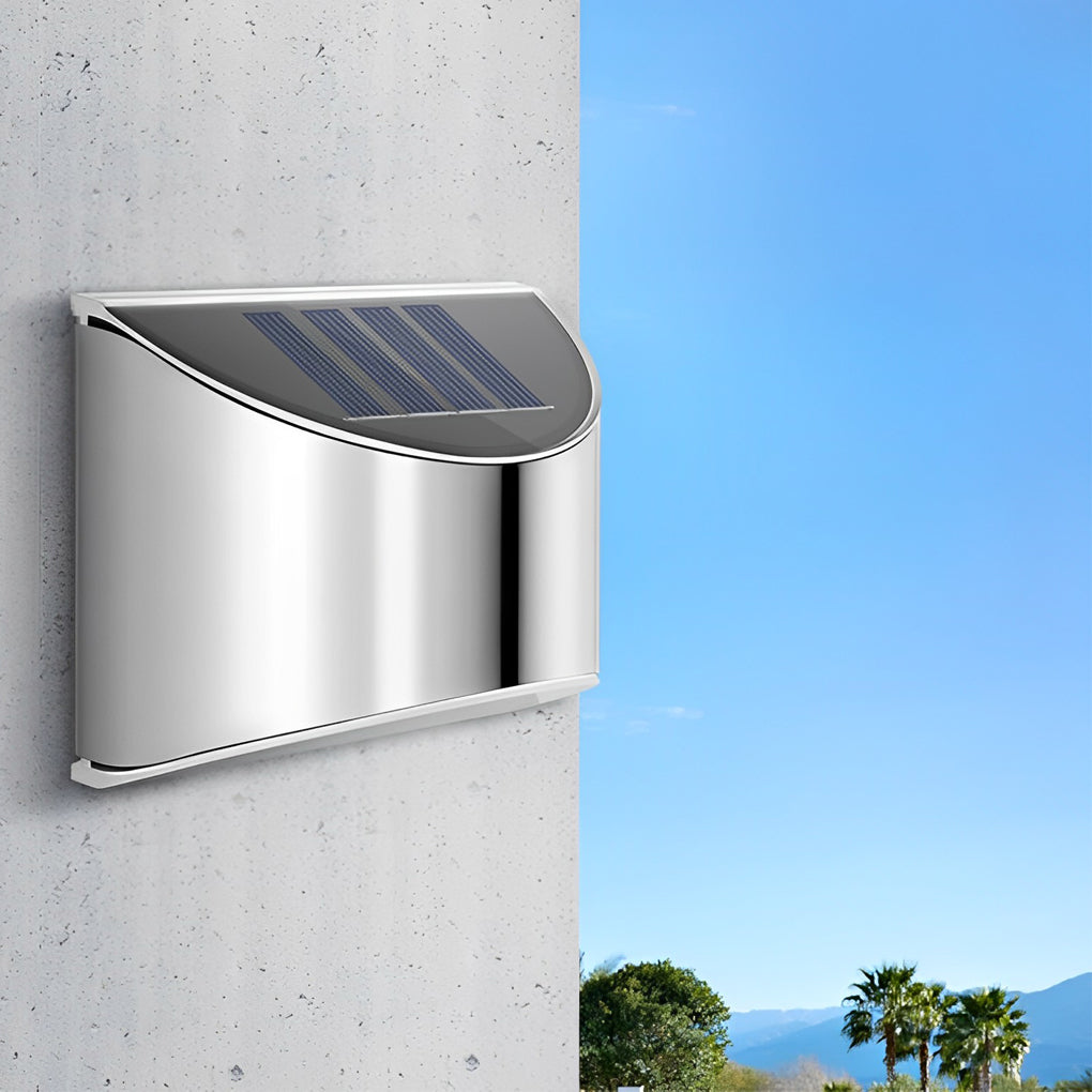 Modern Solar Wall Lamp - Stainless Steel Waterproof Outdoor Light