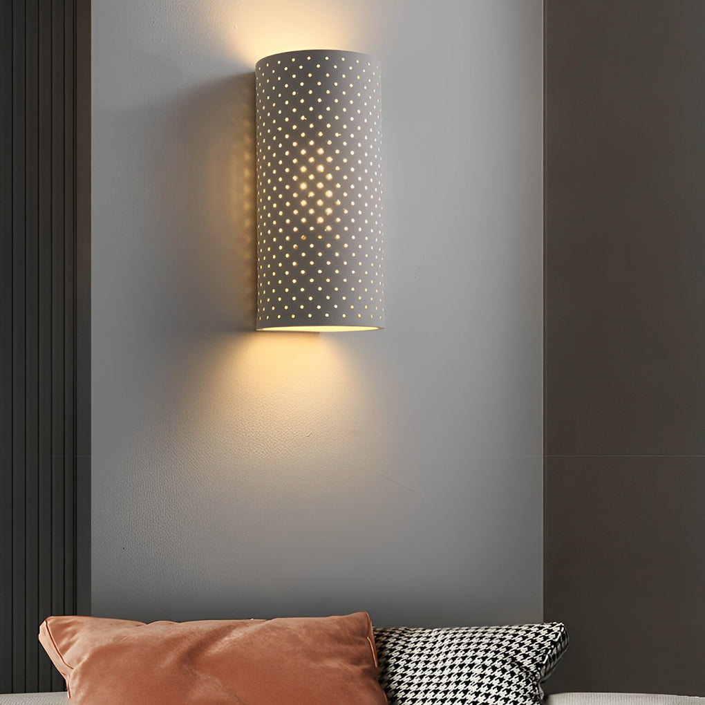 Modern Cylindrical Gypsum LED Wall Sconce - Waterproof White