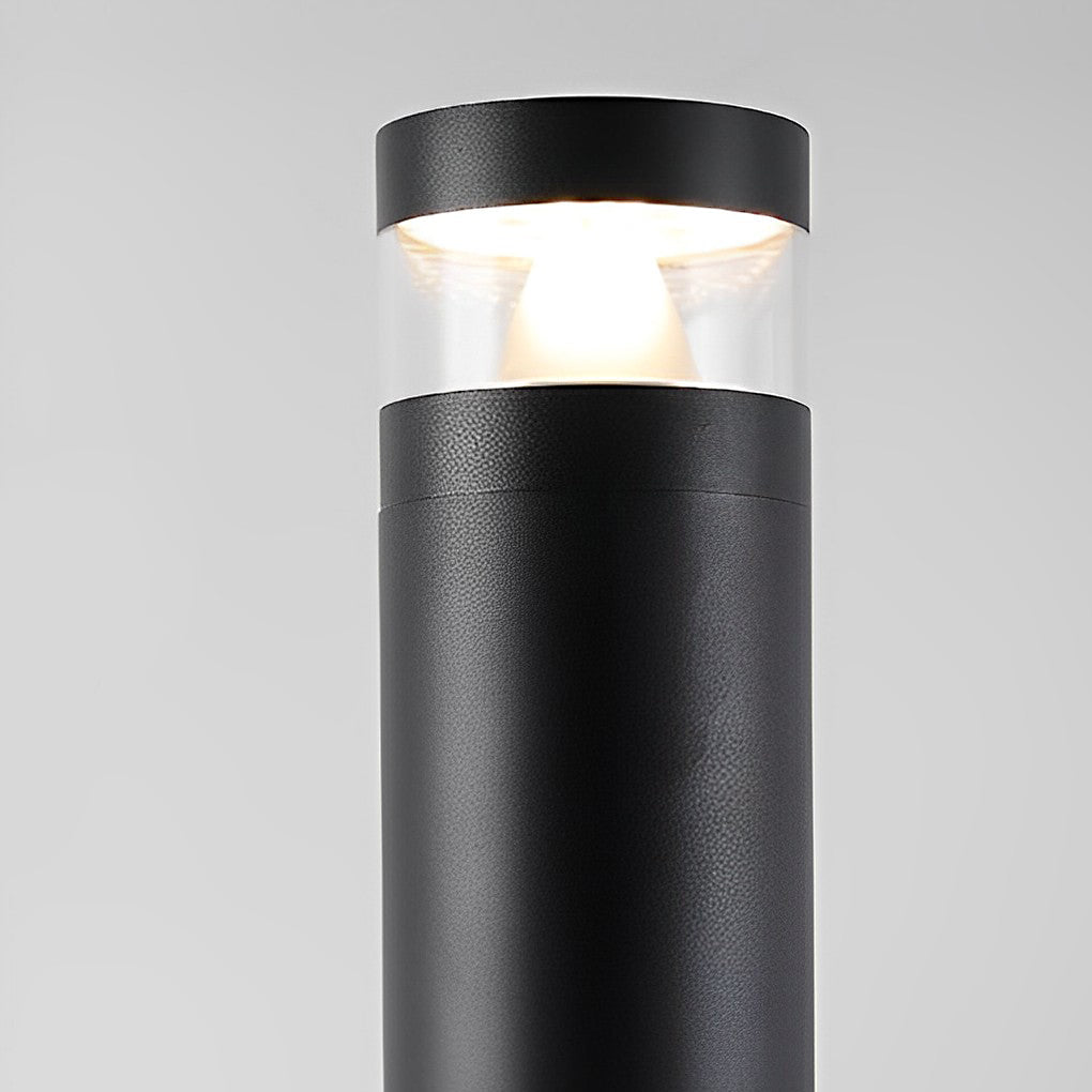 Modern Black Aluminum Outdoor Pathway Bollard Light - Waterproof LED