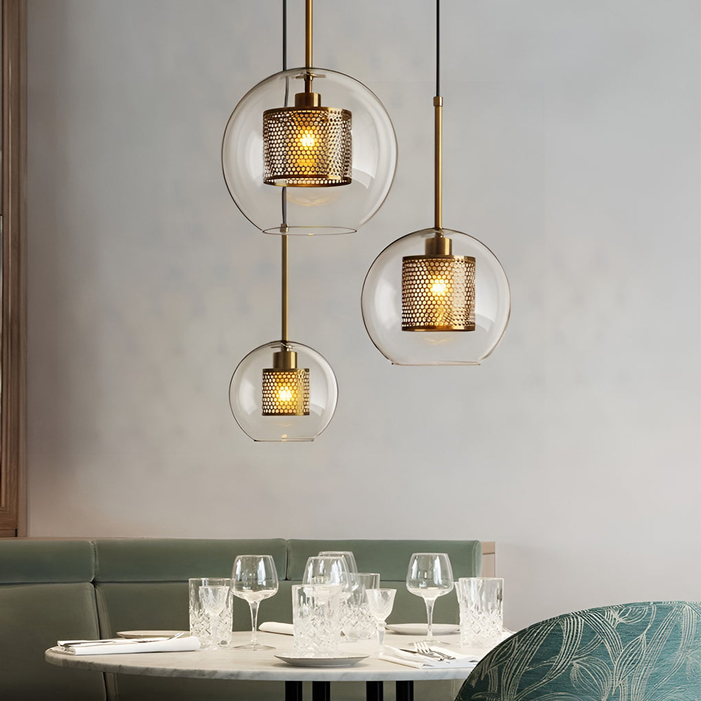Modern Glass LED Pendant Light Industrial Kitchen Island Ceiling