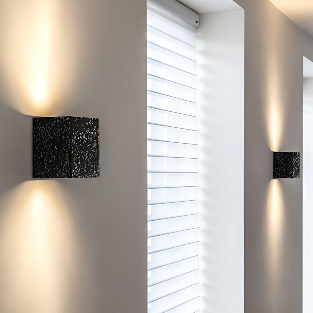 Square Terrazzo Up Down Wall Sconce Modern Minimalist Lighting