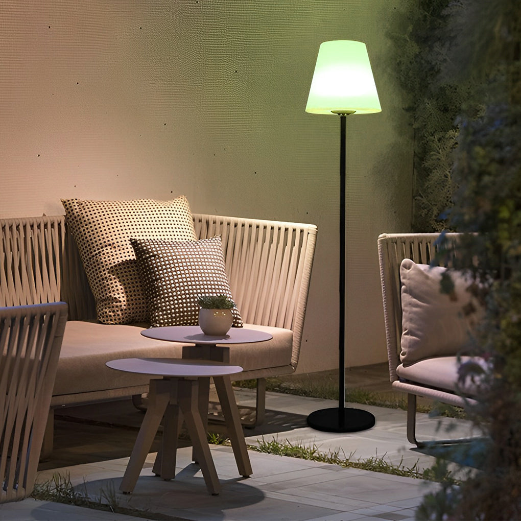 60 Inch Modern Solar LED Outdoor Floor Lamp with App Control