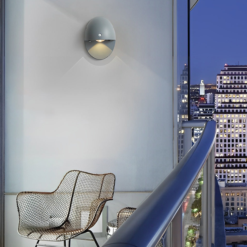 Oval Motion Sensor Rechargeable LED Wall Lamp - Aluminum