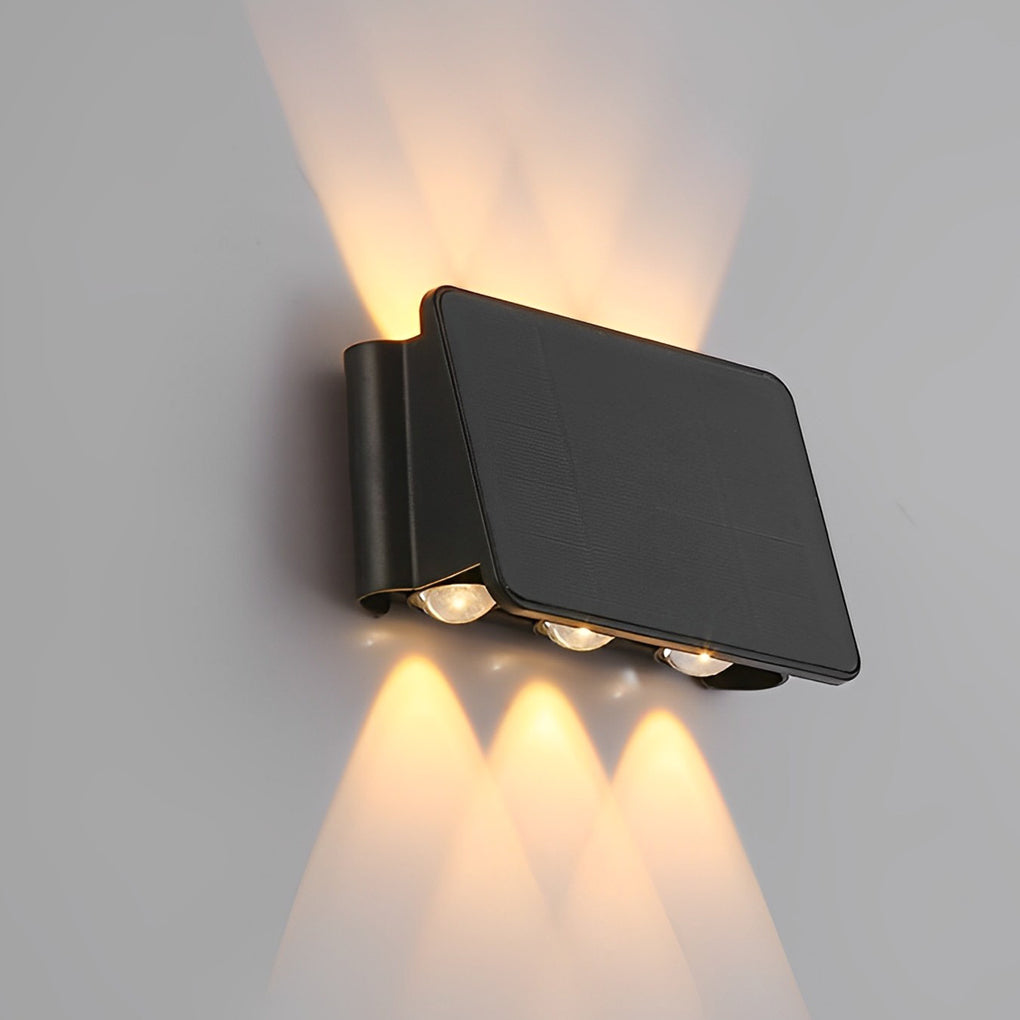 Modern Solar LED Up Down Wall Light Waterproof Outdoor Sconce