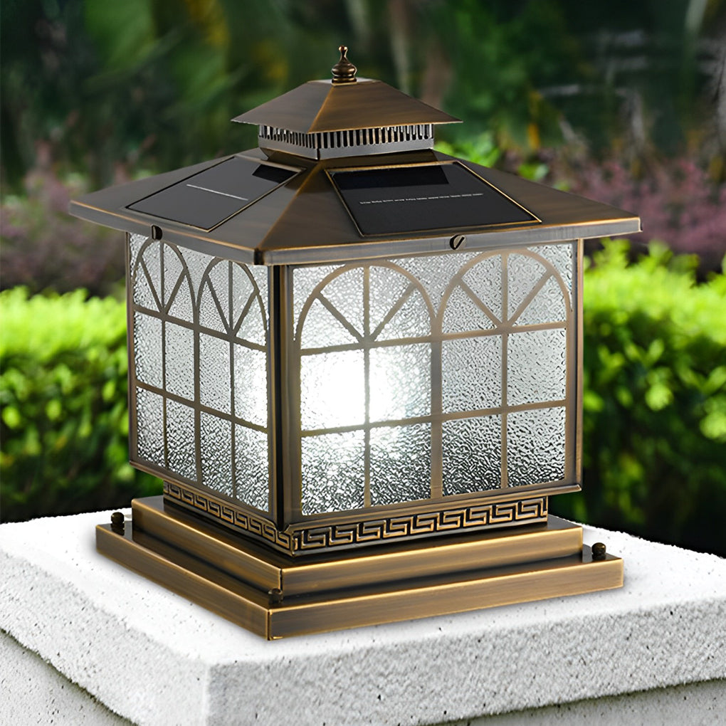 Modern Bronze Solar Post Cap Light with 3-Step Dimming