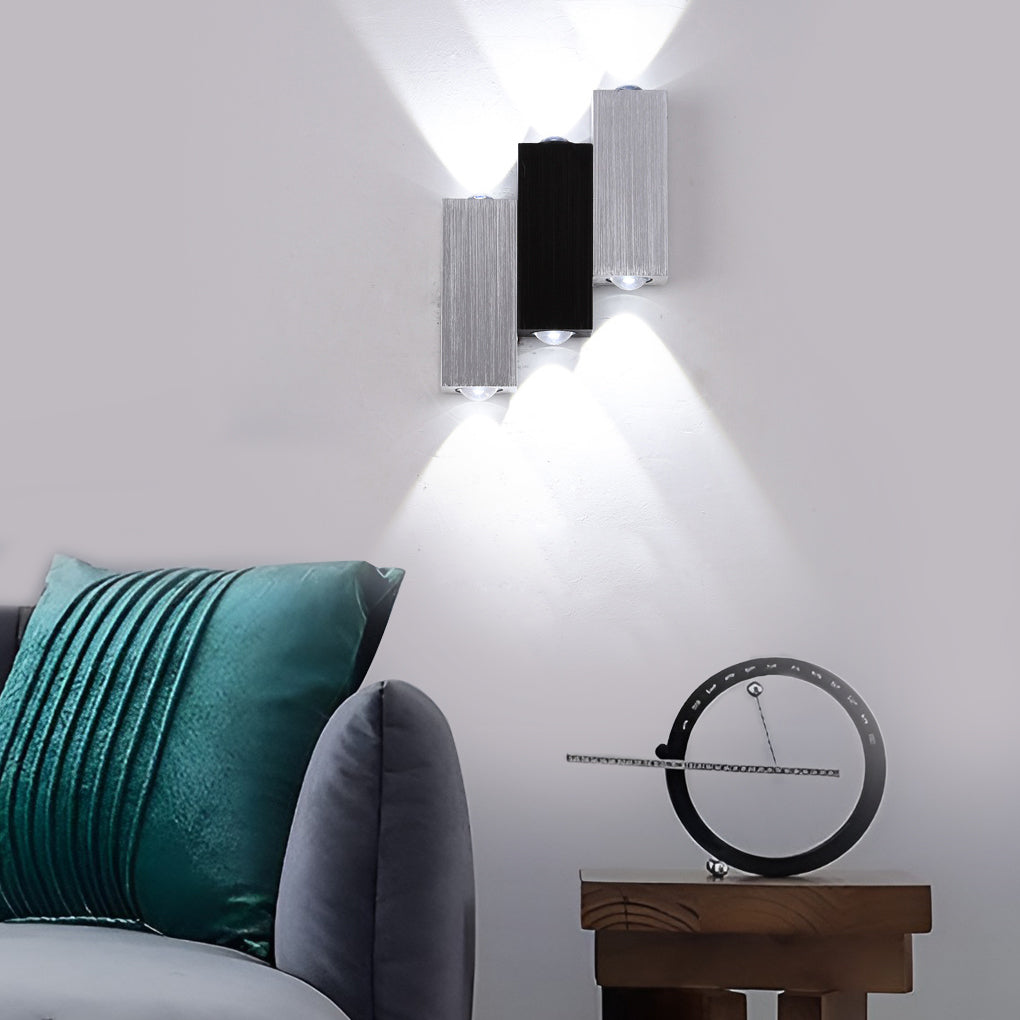 Modern Rectangular LED Wall Light Up Down Aluminum Sconce