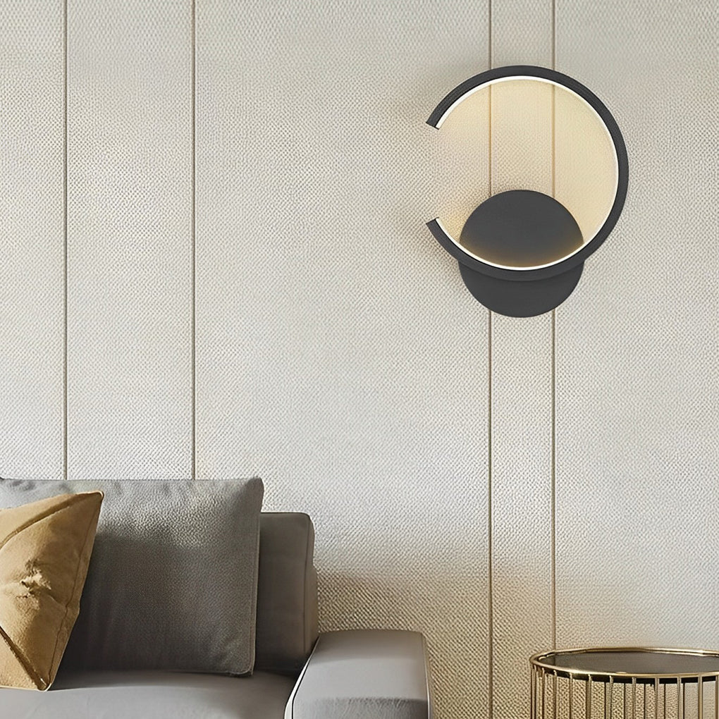 Modern Round LED Wall Sconce with Stepless Dimming