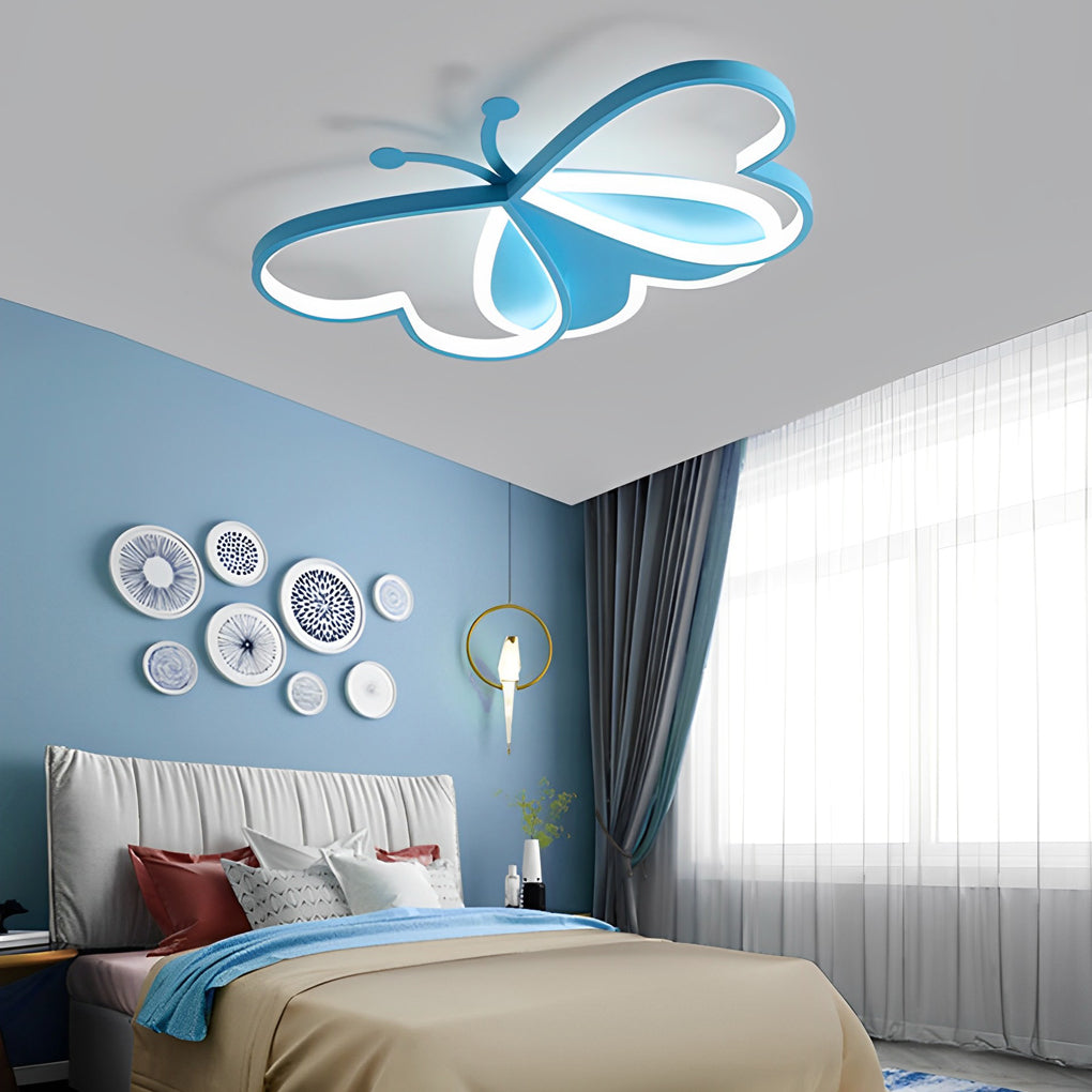 Butterfly Flush Mount LED Ceiling Light Modern Acrylic Metal
