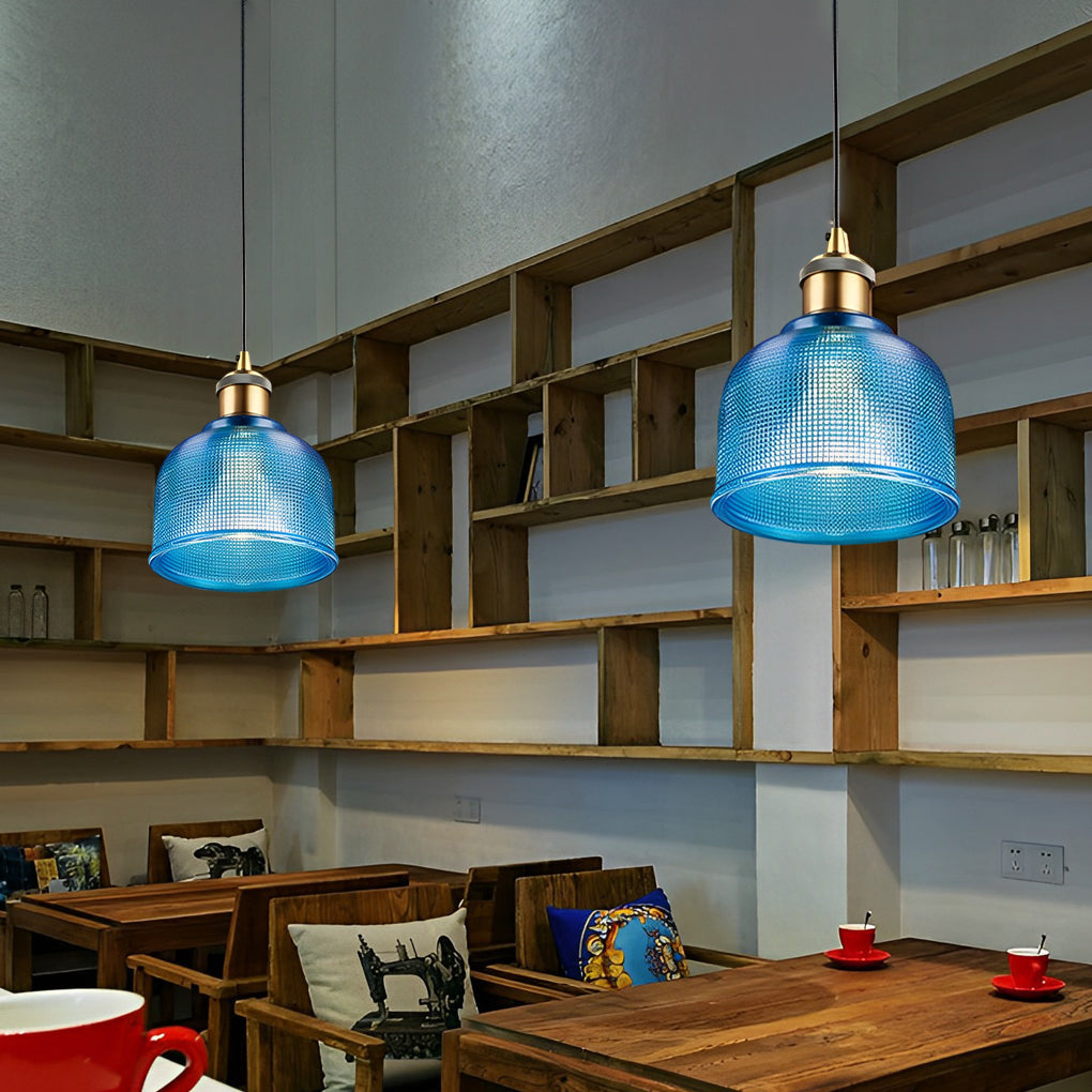 Electroplated Glass Bowl Pendant Light Modern Dining Lamp