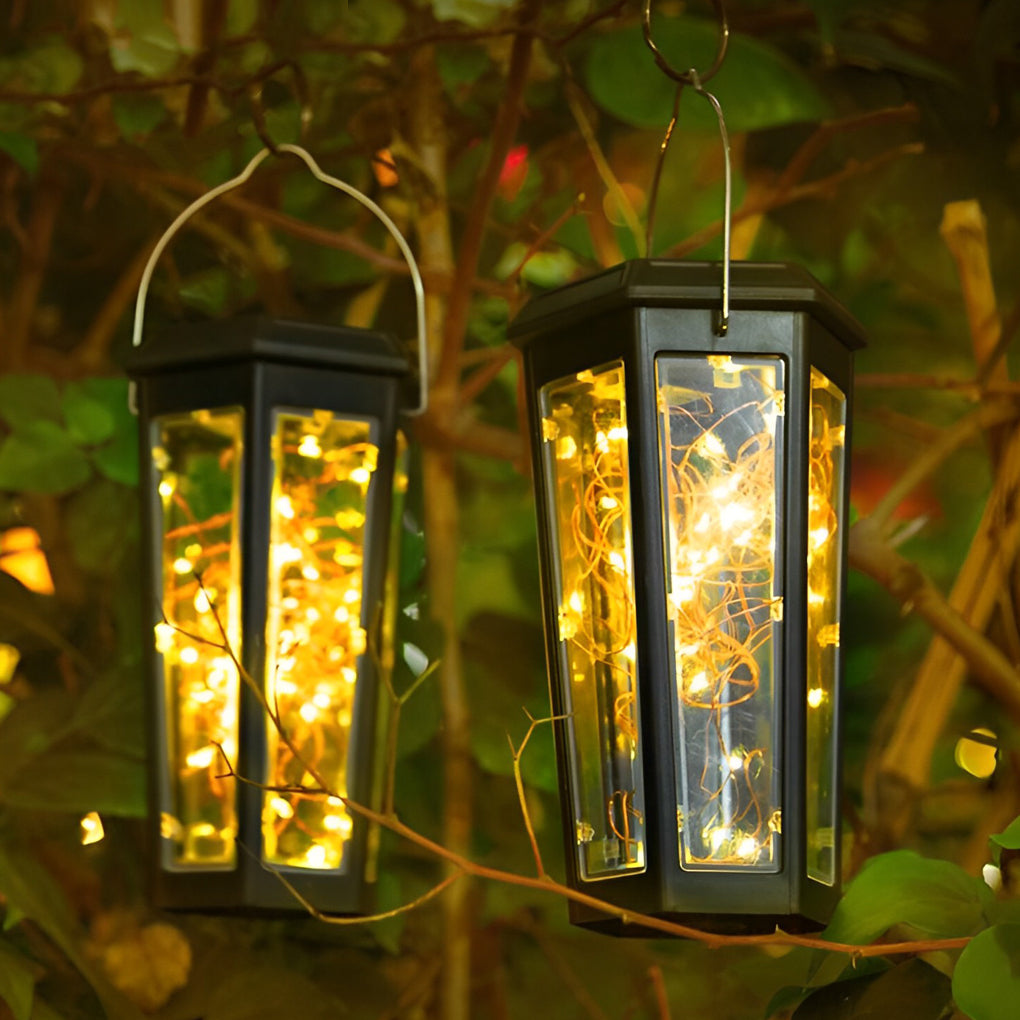 Hexagonal Solar Lawn Lights with Motion Sensor - Set of 2