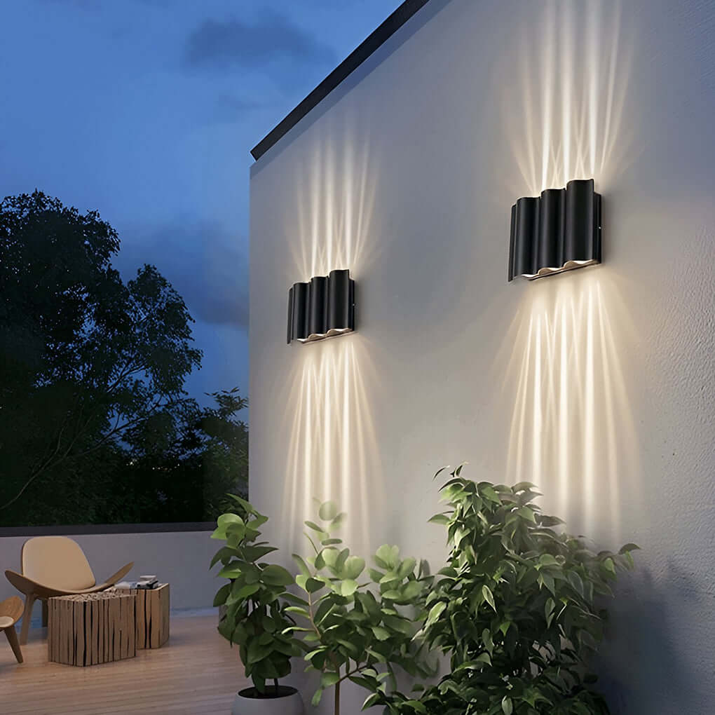 Wave Arc LED Outdoor Wall Light - Waterproof Aluminum Sconce