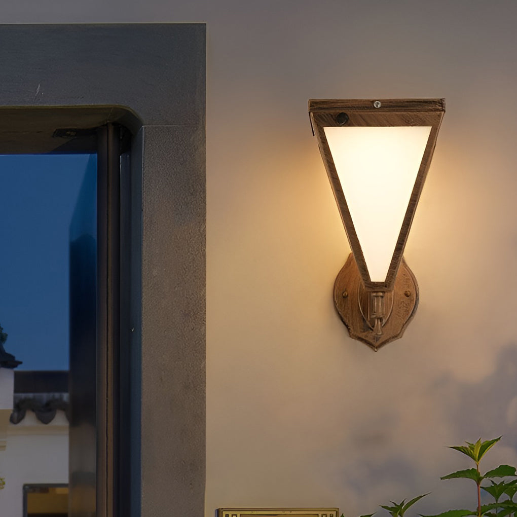 Industrial Tapered Solar LED Outdoor Wall Light - Dimmable Waterproof