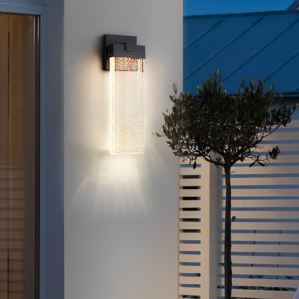 Rectangular Bubble Crystal Modern Outdoor Wall Lamp - Waterproof LED