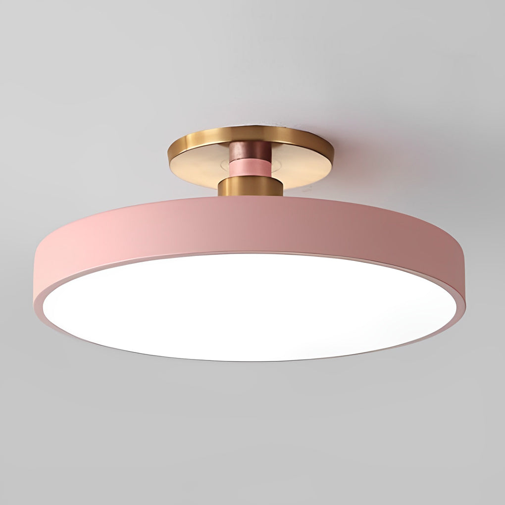 Modern Circular LED Semi-Flush Mount Ceiling Light