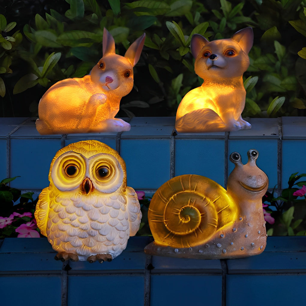 Solar Animal Garden Lights | Modern Resin Outdoor LED Decor