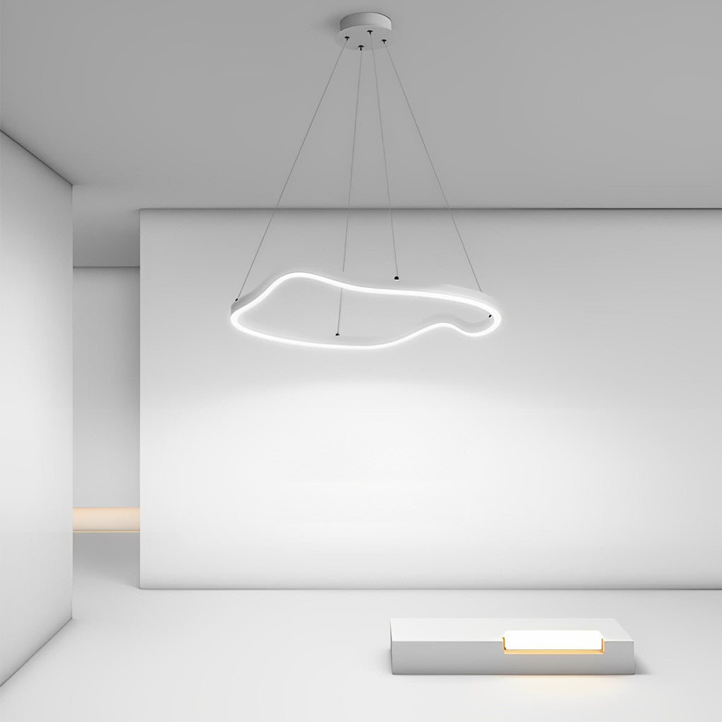 Modern Irregular Ring LED Pendant Light with 3-Step Dimming