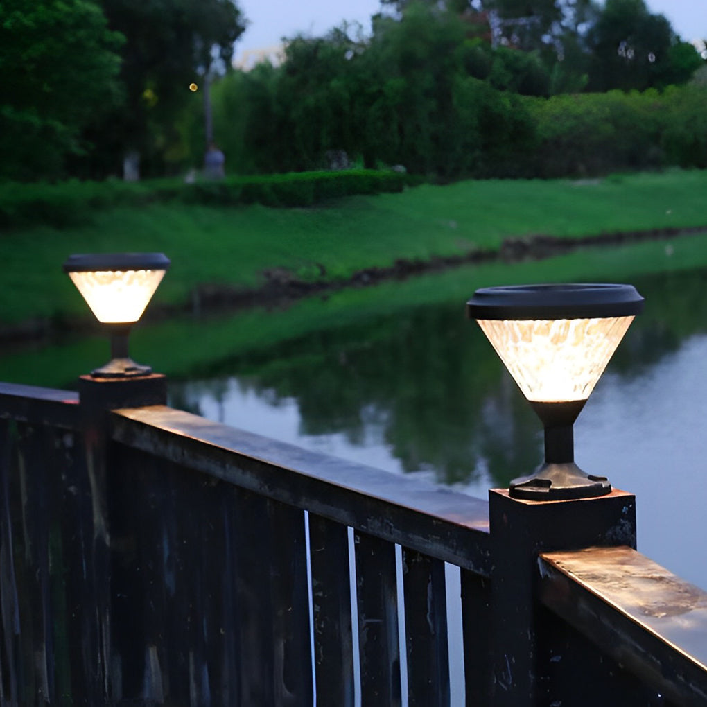 Modern Solar Fence Post Light with Colorful Gradient Modes