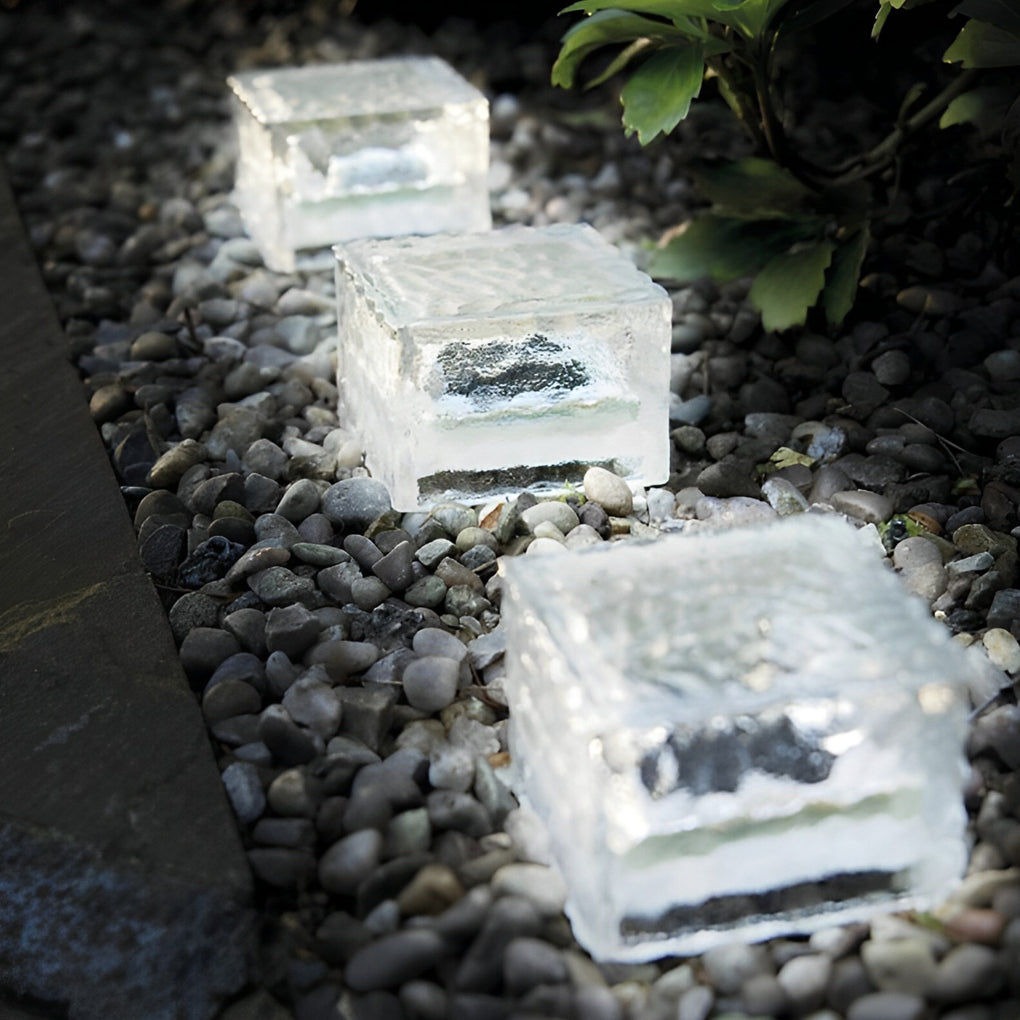 Solar Ice Cube Step Lights Modern Outdoor Deck Pathway Lighting