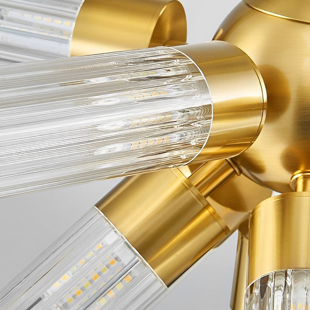 Modern Sputnik Chandelier with Acrylic Tubes & Three-Step Dimming