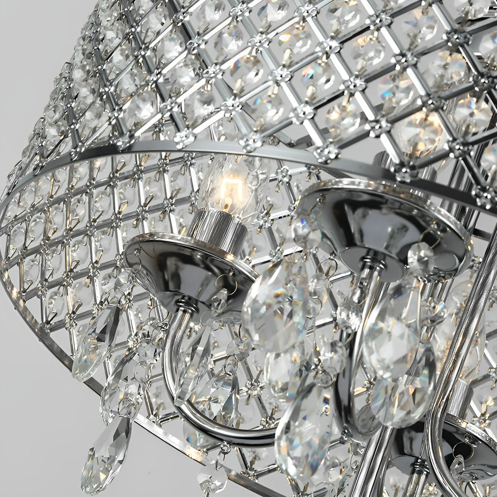 Crystal Iron Chandelier Mid-Century Modern Pendant Light