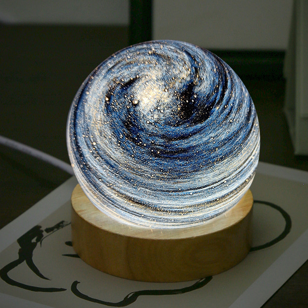 Galaxy Starry Sky Glass Table Lamp for Kids & Baby Rooms