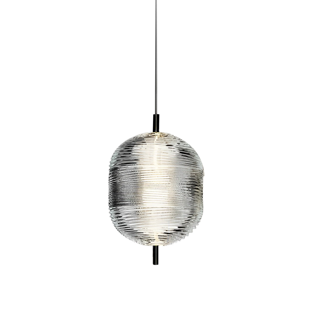 Modern Glass Shade LED Pendant Light – Iron Frame, Nordic Design