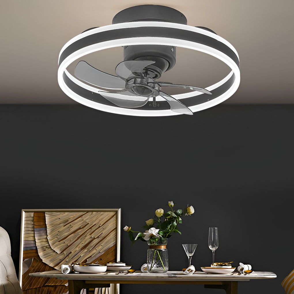 Modern Ceiling Fan Light with Stepless Dimming & Remote Control