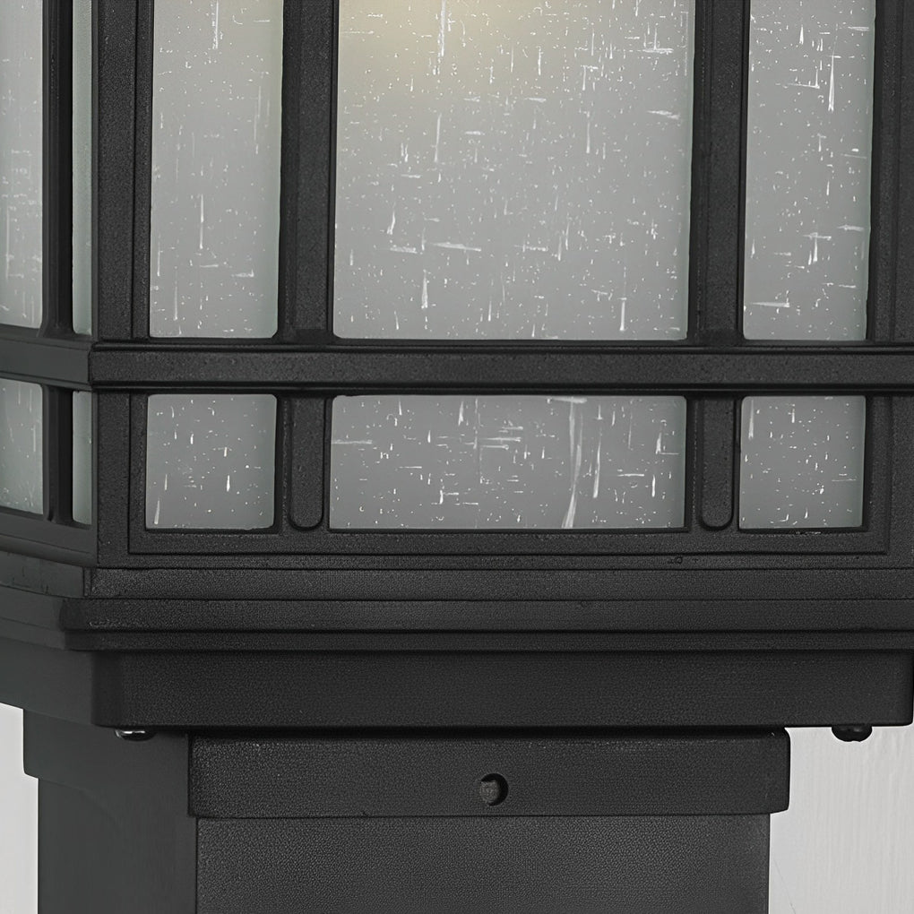 Modern Black Solar Pathway Bollard Light with Three-Step Dimming