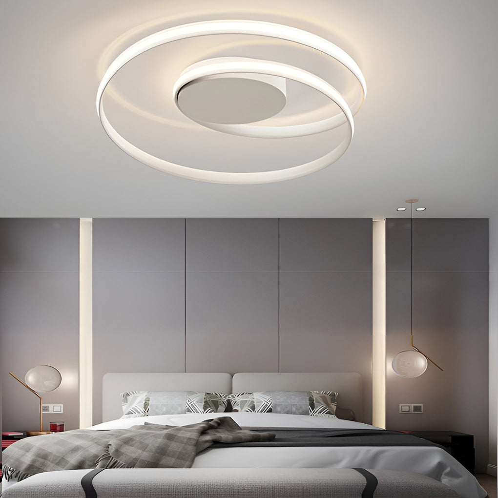 Modern Circular LED Flush Mount Ceiling Light with Dimming