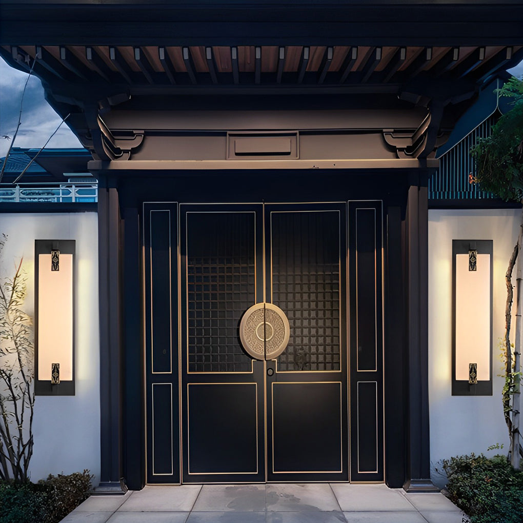 Outdoor Waterproof LED Wall Light with Marble Shade