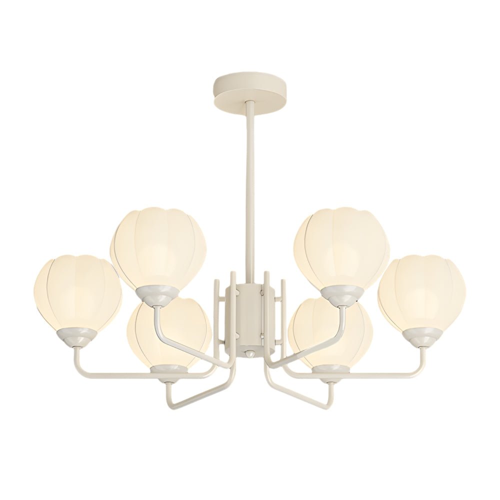 Orchid Bell Glass Chandelier with 3-Step Dimming - 6 Lights