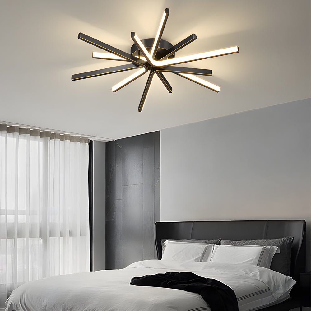 6-Light LED Starburst Semi Flush Mount Ceiling Light