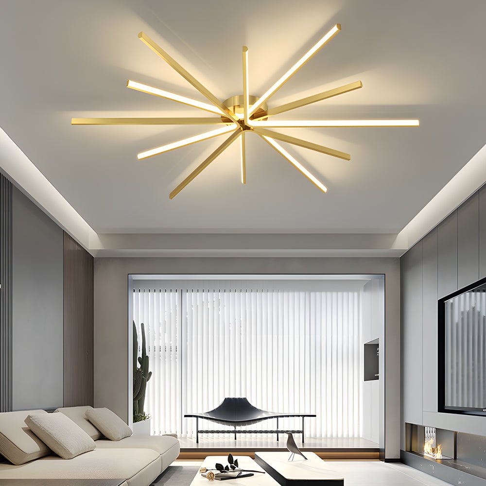 6-Light LED Starburst Semi Flush Mount Ceiling Light