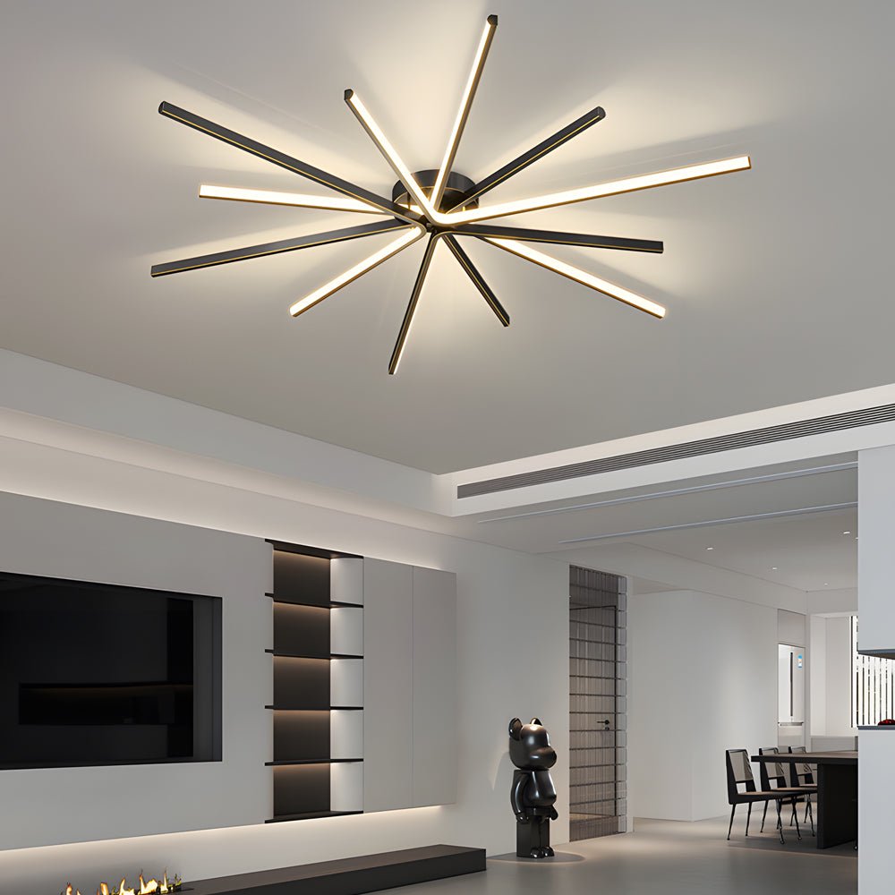 6-Light LED Starburst Semi Flush Mount Ceiling Light