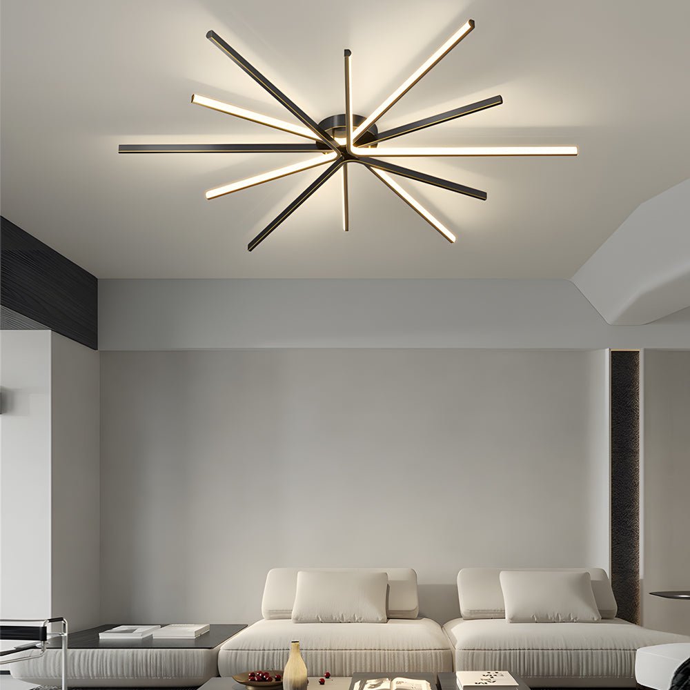 6-Light LED Starburst Semi Flush Mount Ceiling Light