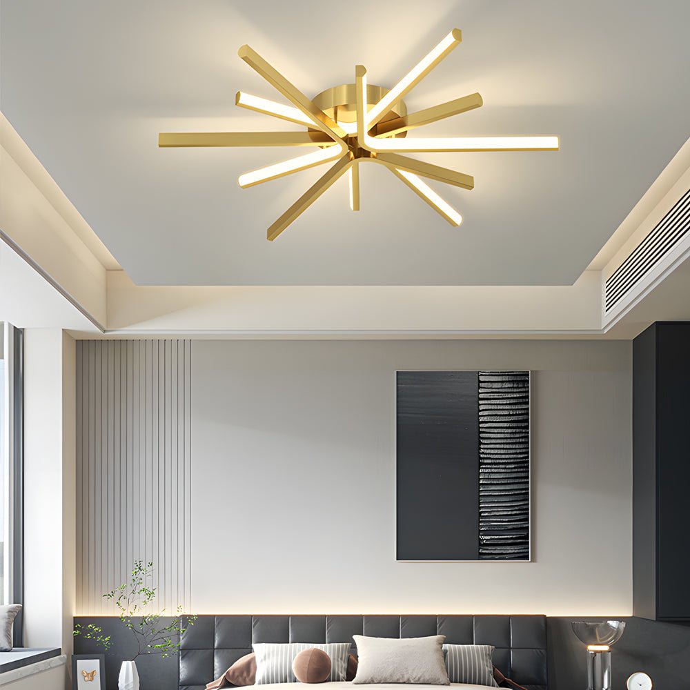 6-Light LED Starburst Semi Flush Mount Ceiling Light