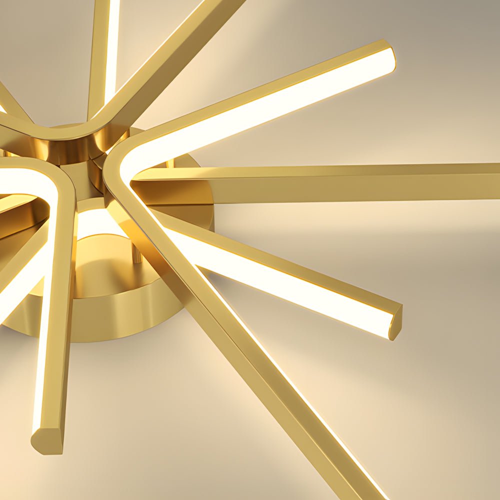 6-Light LED Starburst Semi Flush Mount Ceiling Light